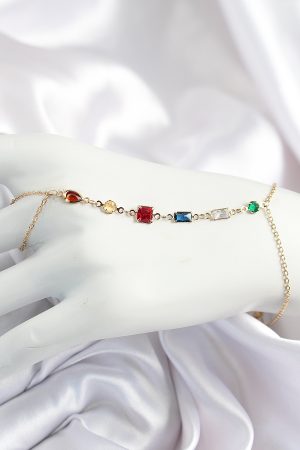 Pirinç Renkli Zirkon Taşlı Y Model Gold Renk Kadın Şahmeran