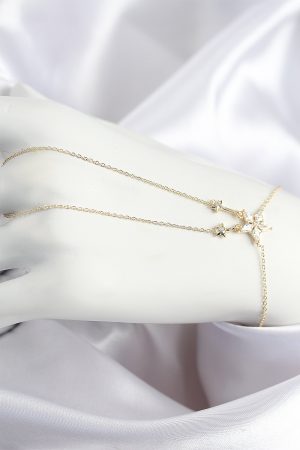 Pirinç Zirkon Taşlı Yıldız Model Gold Renk Şahmeran